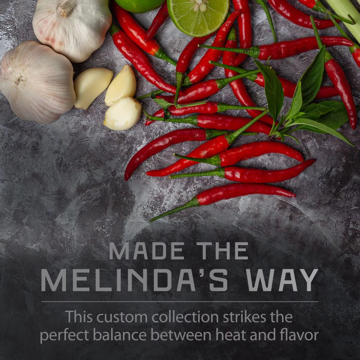 Melinda’S - a Taste of Melinda’S Collection – Craft Pepper Sauce and Condiment Gift Set - Includes Black Truffle, Thai Sweet Chili, Roasted Garlic & Habanero, Ghost Pepper, Spicy Garlic Parmesan- 12 O